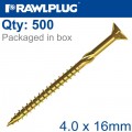 TORX T20 CHIPBOARD SCREW 4.0X16MM X500-BOX